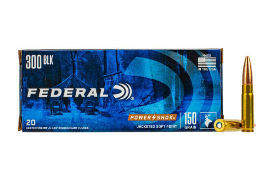Federal Ammunition 300 Blackout 150-grain PowerShok hunting ammo is avaialble in 20-round boxes.